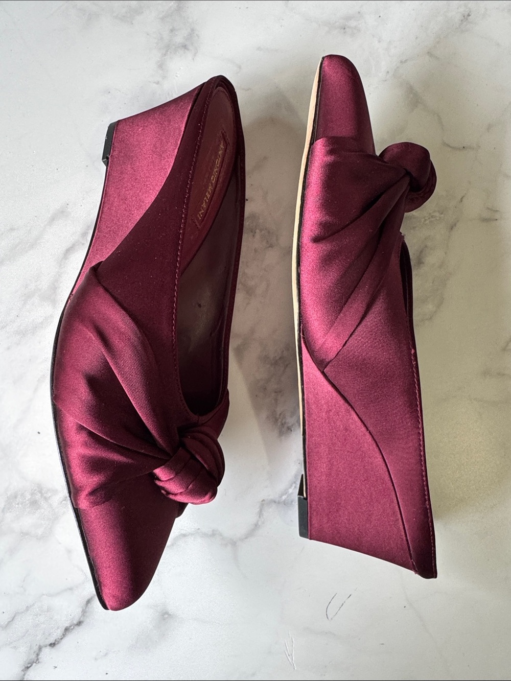 Antonio Melani burgundy satin mules Size 7.5 - Picture 3 of 5
